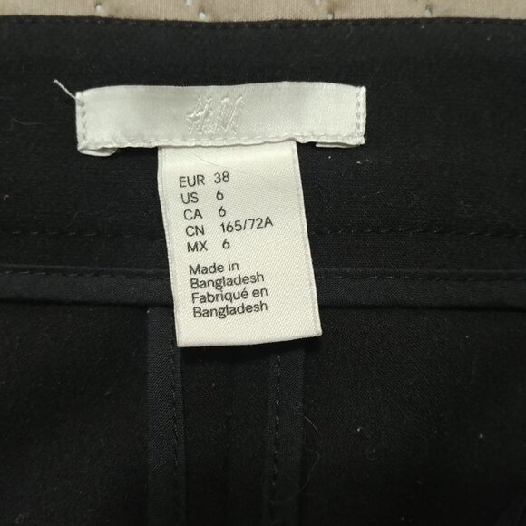 H&M Black Dress Pants with Gold Detail, Size Small Good Condition - Picture 4 of 4